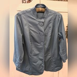 Coldwater Creek Sunwashed twill jacket size W18 3/4 length sleeve Turquoise